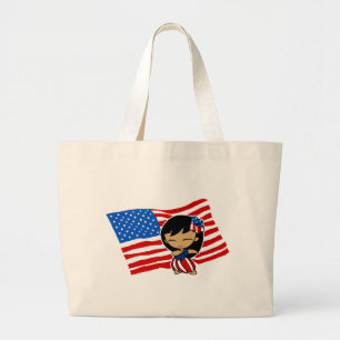 Grand Tote Bag Aloha Honeys USA Drapeau Hula Girl Bags & Tots