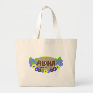 Grand Tote Bag Aloha Signifie Bonjour Hawaïen Floral