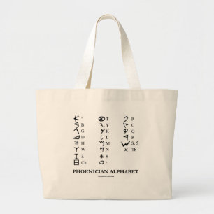 Grand Tote Bag Alphabet phénicien (cryptographie de linguistique