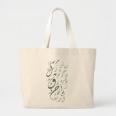 Grand Tote Bag Alphabets arabes verts (Devant)