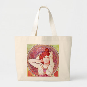 Grand Tote Bag Alphonse Mucha Améthyst Floral Vintage
