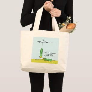 Grand Tote Bag Amants drôles d'art de bande dessinée de chenill