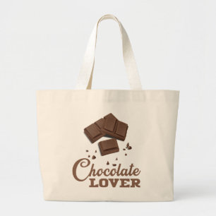 Grand Tote Bag Amateur de chocolat drôle Régime Chocoholique, Pât