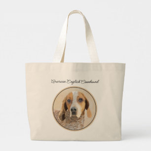Grand Tote Bag American Anglais Conhound Redtick Peinture Chien