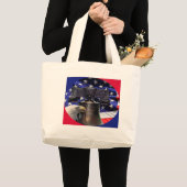Grand Tote Bag American Bald Eagle, Bell et drapeau (Devant (produit))