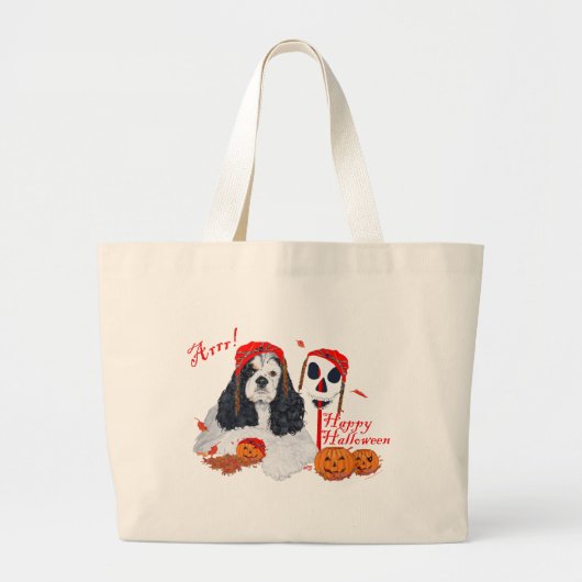 Grand Tote Bag American Cocker Spaniel Halloween (Devant)