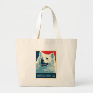 Grand Tote Bag American Eskimo Dog Political Hope Parodie