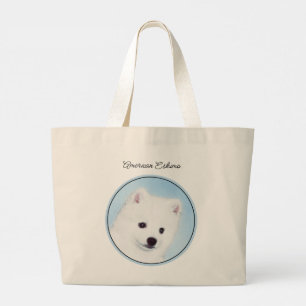 Grand Tote Bag American Eskimo Eskie Puppy Peinture Cute Chien Ar