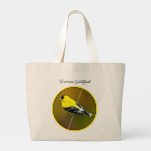Grand Tote Bag American Goldfinch Songbird Photo originale