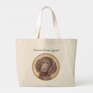 Grand Tote Bag American Water Spaniel Peinture Chien Art original