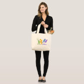 Grand Tote Bag Amis bactériens (Devant (modèle))