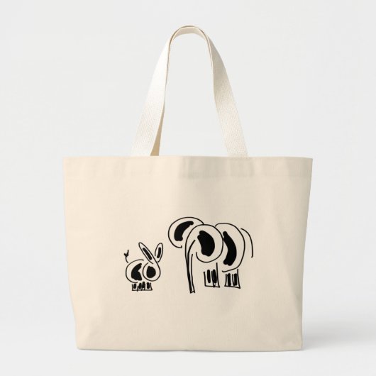 Grand Tote Bag amis d'âne et d'éléphant (Devant)