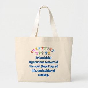 Grand Tote Bag Amitié ciment mystérieux - Citation d'amitié