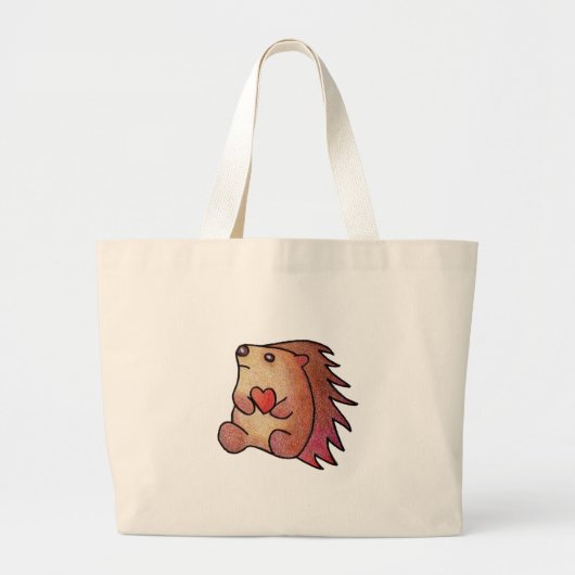Grand Tote Bag Amour de hérisson ! (Devant)