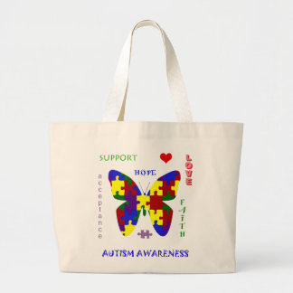 Grand Tote Bag Amour et appui Fourre-tout d'autisme