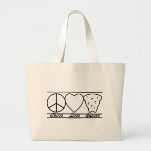 Grand Tote Bag Amour et fromage de paix