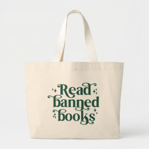 Grand Tote Bag Amoureux de la lecture de livres interdits