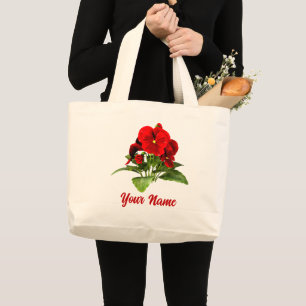 Grand Tote Bag Amoureux de Pensées Fleur Personnalisée