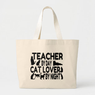 Grand Tote Bag Amoureux des chats enseignant