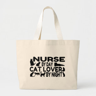 Grand Tote Bag Amoureux des chats infirmière