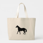 Grand Tote Bag Amusant cheval équestre équitation Nom de l'animal (Dos)