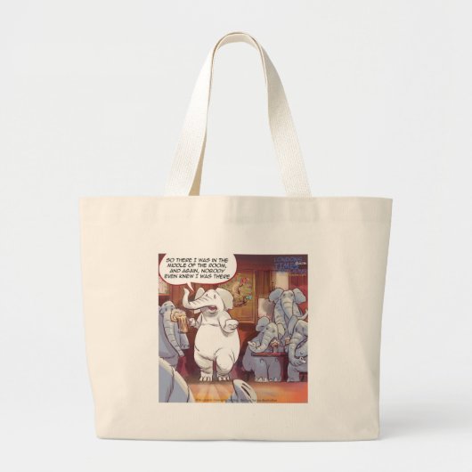 Grand Tote Bag Amusant Éléphant Blanc Dans La Chambre (Devant)