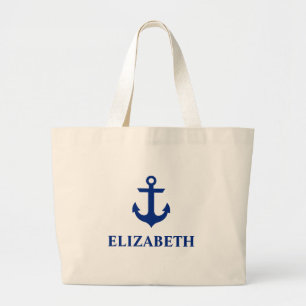 Grand Tote Bag Ancre de nom nautique
