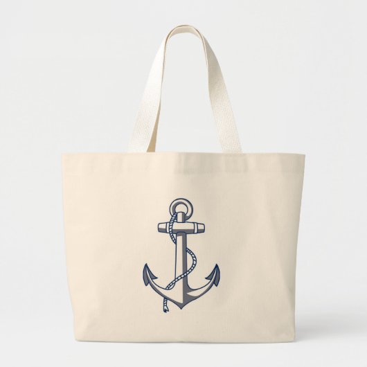 Grand Tote Bag Ancre nautique (Devant)