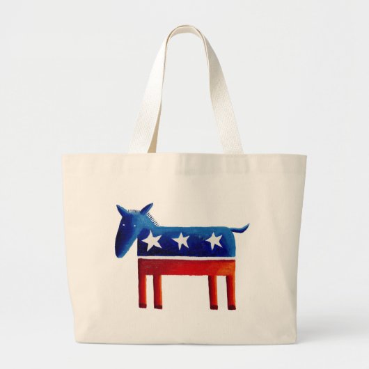 Grand Tote Bag Âne Démocrate (Devant)