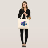 Grand Tote Bag Ange bleu (Devant (modèle))