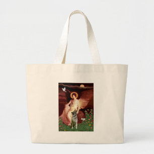 Grand Tote Bag Angel assis - Elkhound norvégien