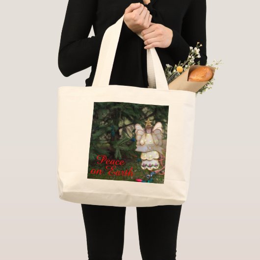 Grand Tote Bag Angel Joy Paix Sur Terre (Devant (produit))