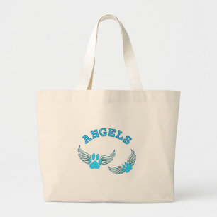 Grand Tote Bag Angel Pis Animaux En Bleu