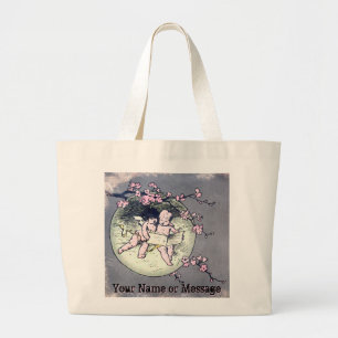 Grand Tote Bag Angels Lecture par Cherry Blossom Moon_Personnalis