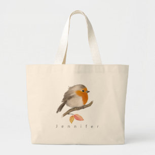 Grand Tote Bag Anglais Robin Bird
