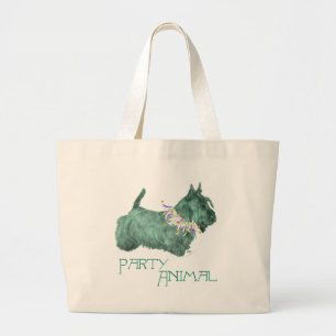 Grand Tote Bag Animal de fête Scottish Terrier