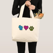 Grand Tote Bag Animaux de coeurs du Wisconsin (Devant (produit))
