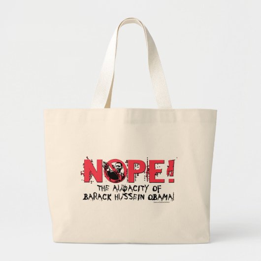 Grand Tote Bag Anti Obama vitesse '08 de Nope (Devant)