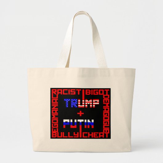 Grand Tote Bag Anti Trump+Poutine (Devant)