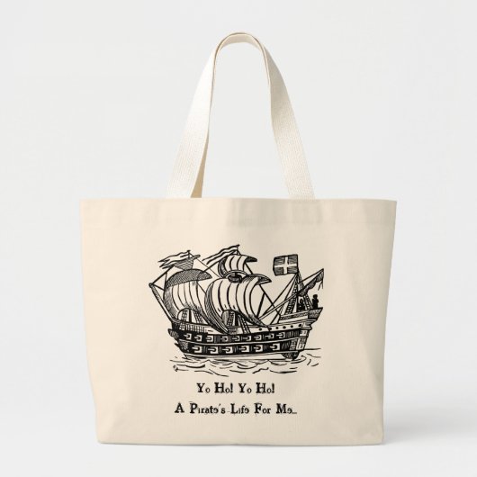 Grand Tote Bag Antique bateau pirate (Devant)