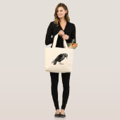 Grand Tote Bag Antique Crow Blackbird RavenTotebag (Devant (modèle))