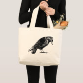 Grand Tote Bag Antique Crow Blackbird RavenTotebag (Devant (produit))