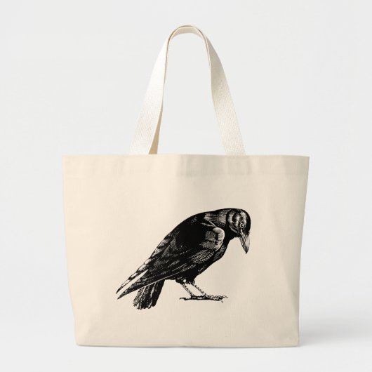 Grand Tote Bag Antique Crow Blackbird RavenTotebag (Devant)