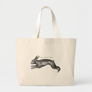 Grand Tote Bag Antique Histoire Naturelle Art Le lièvre