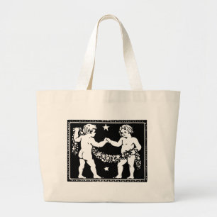 Grand Tote Bag Antique Renaissance médiévale Zodiac Gemini