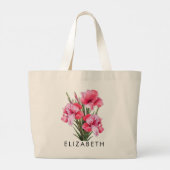 Grand Tote Bag Août Mois de la naissance Fleur Customisée cadeau (Dos)