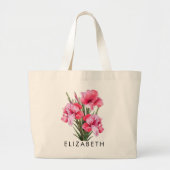 Grand Tote Bag Août Mois de la naissance Fleur Customisée cadeau (Devant)