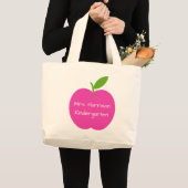 Grand Tote Bag Apple de très bon goût du professeur rose et vert (Devant (produit))
