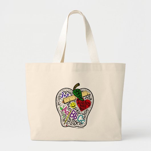Grand Tote Bag Apple pour le professeur (Devant)