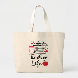 Grand Tote Bag Apple School Book Lover Lecture Café Teacher Tot